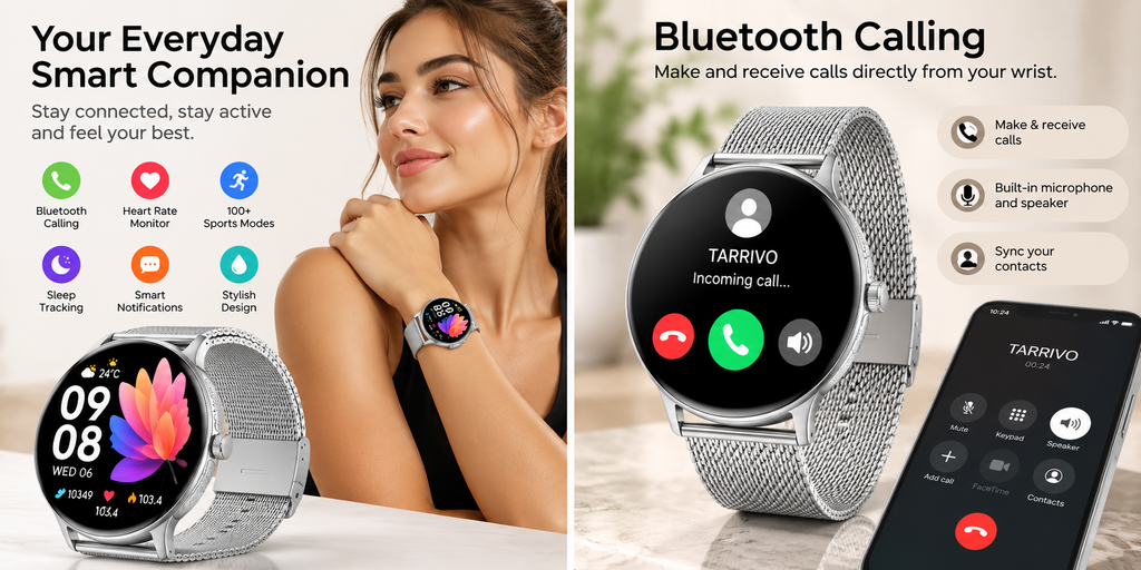 Smart Watch with Bluetooth Calling – AMOLED Display & Fitness Tracking ...