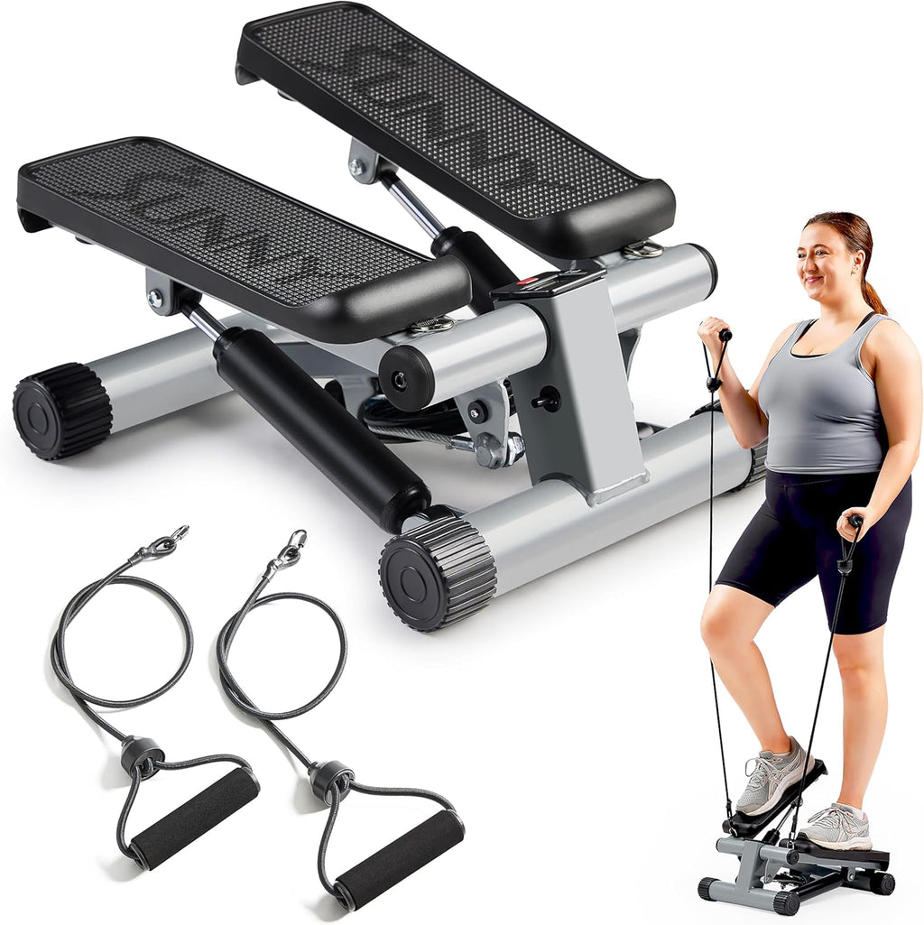 Mini Fitness Stepper – Compact Home Workout with Resistance Bands