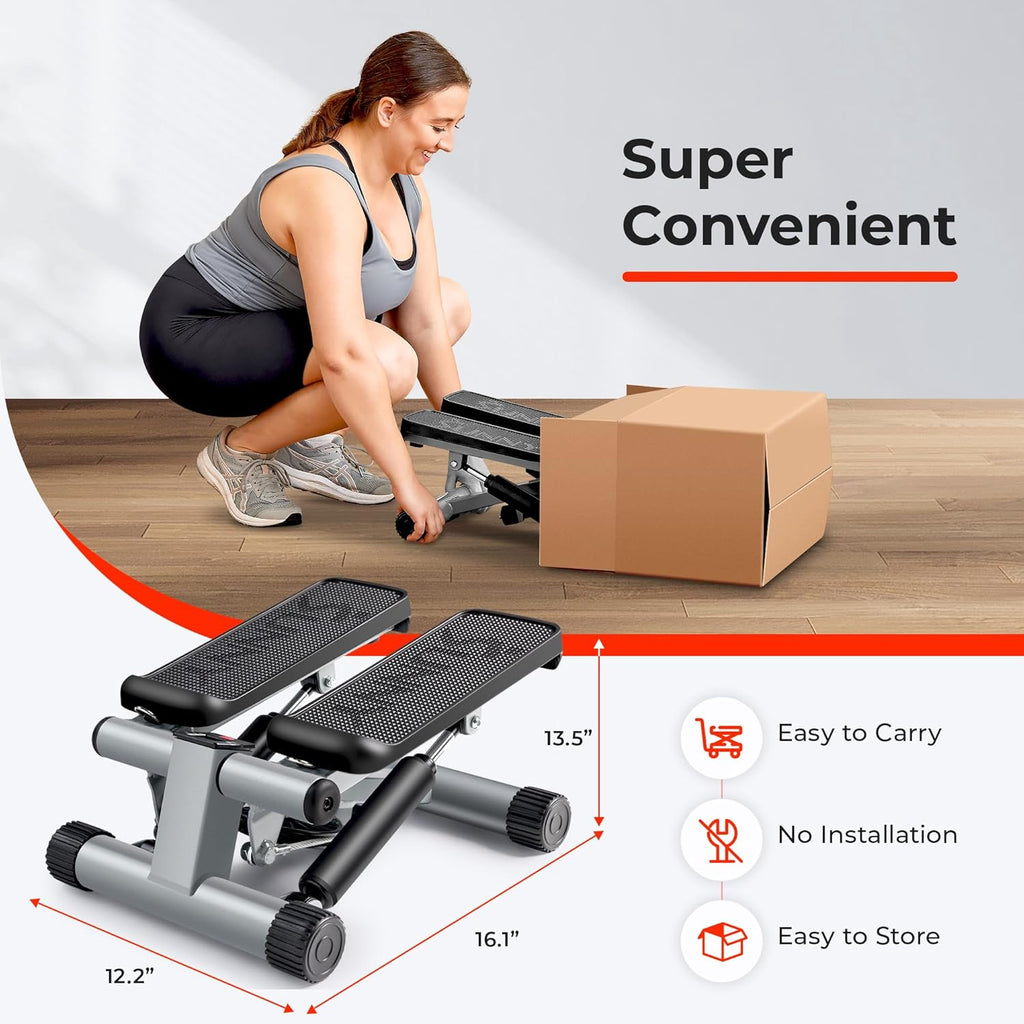 Mini Fitness Stepper – Compact Home Workout with Resistance Bands
